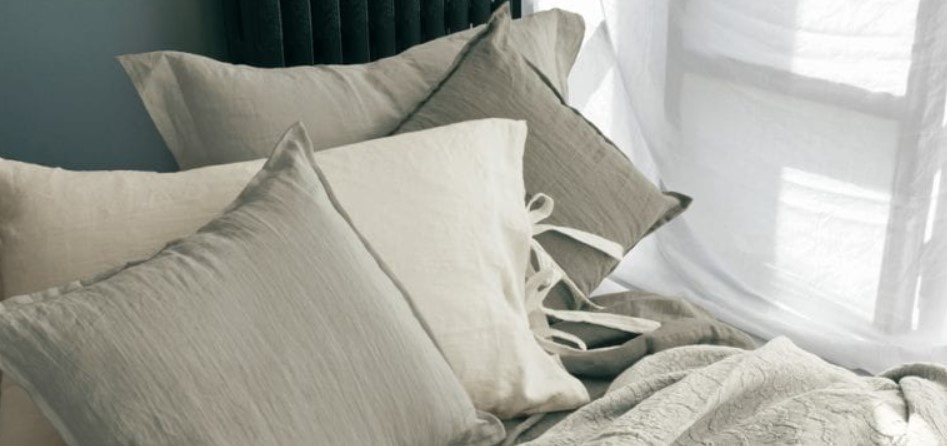 Итальянское элитное постельное белье лен Fazzini Голубой