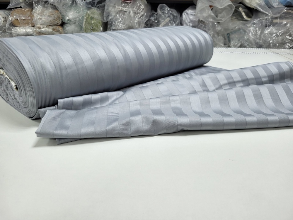 Постельное бельё сатин-страйп премиум Комфорт Текстиль Stripe PREMIUM, SILVER STONE 2/2см