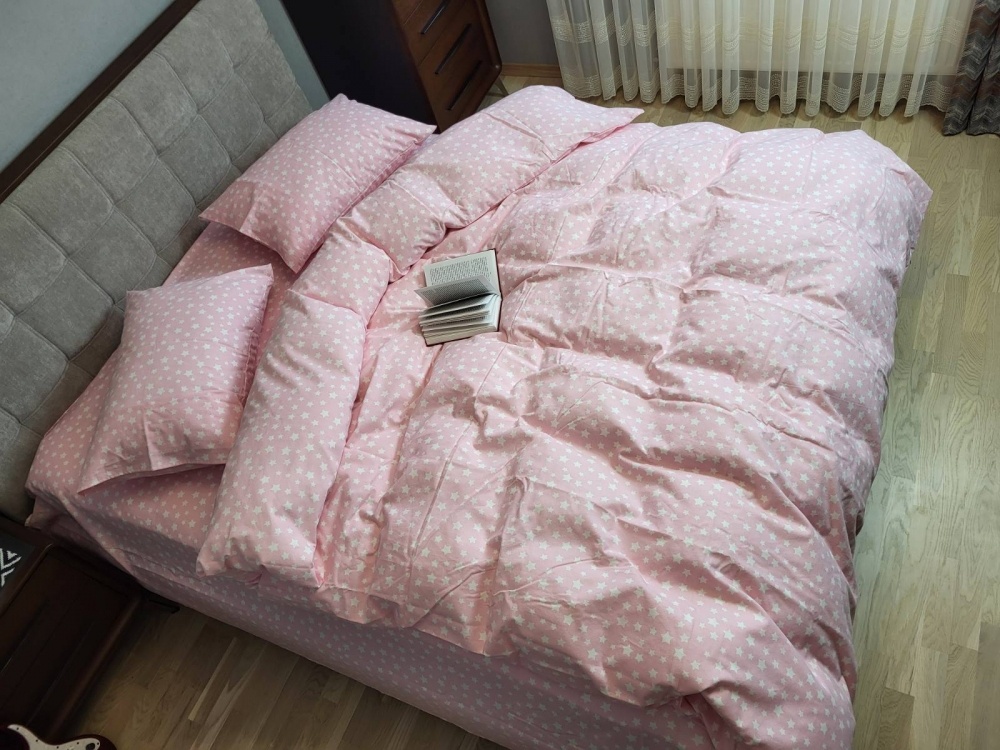 Постільна білизна фланель Комфорт текстиль Зорі рожевий, Turkish flannel