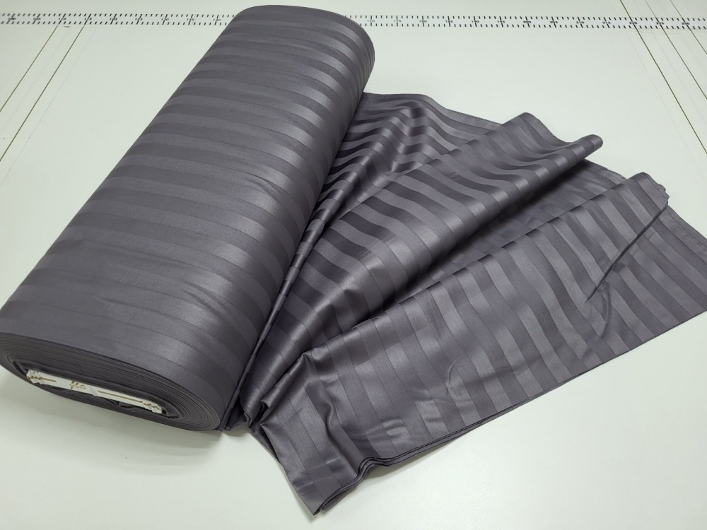 Постельное бельё сатин-страйп премиум Комфорт Текстиль Stripe PREMIUM,ROYAL GRAY 2/2см