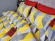 Постельное бельё ранфорс гофре Комфорт ТекстильКалейдоскоп желтый, Жёлтый, 50х70см (2шт), Полуторный, 145х215 см, 145х220 см