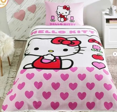Летнее постельное бельё пике ТАС Hello Kitty Love