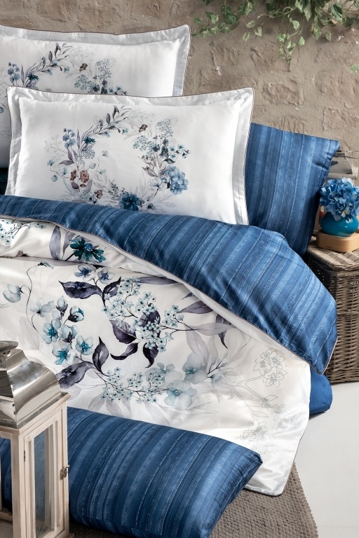 Постельное белье сатин La Romano Premium Floral Blue